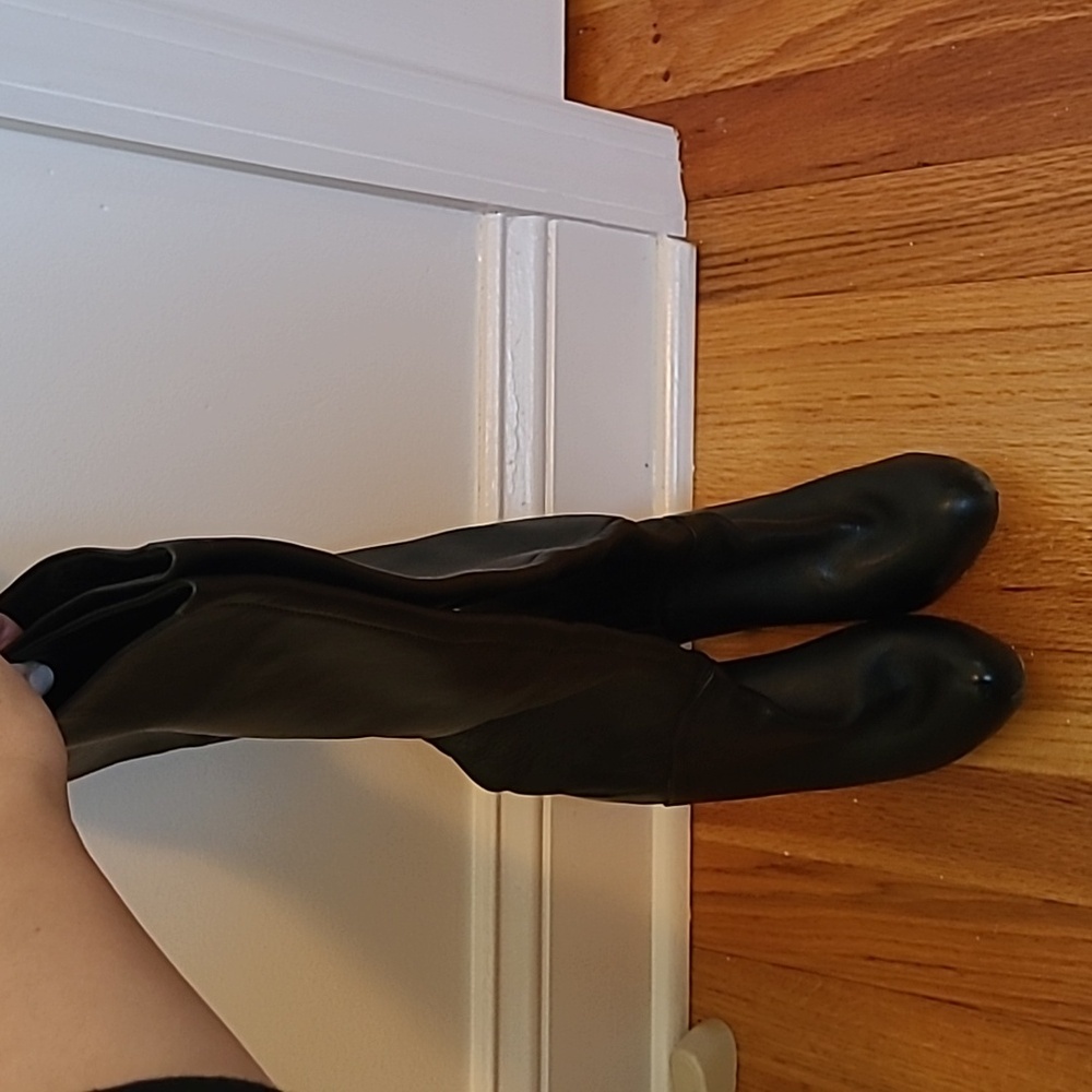 Dolce Vita Black Leather Knee Hi Boots Y2K - Picture 3 of 10